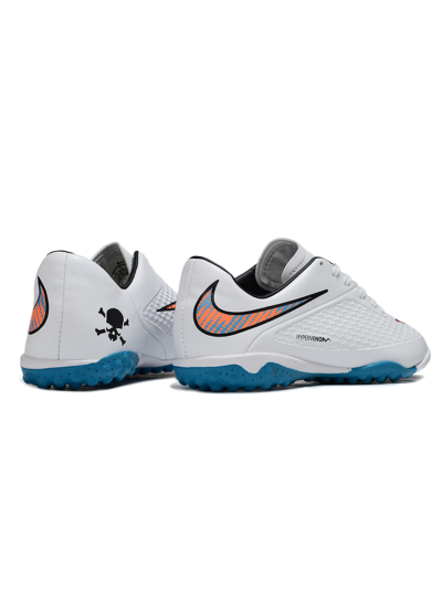 Men's Nike Hypervenom Phantom RGN SE TF Artificial Turf Low-Tops Football Shoes - White/Blue/Orange