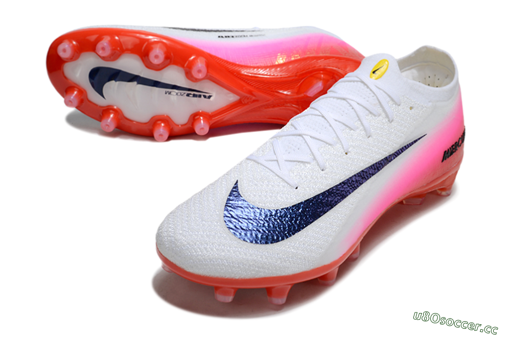 Unisex Nike Air Zoom Mercurial Vapor 16 Elite AG Artificial Grass Low-Tops Football Boots - White/Blue/Pink 3