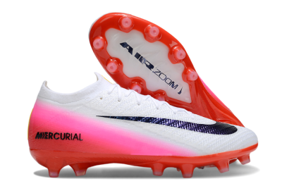 Unisex Nike Air Zoom Mercurial Vapor 16 Elite AG Artificial Grass Low-Tops Football Boots - White/Blue/Pink