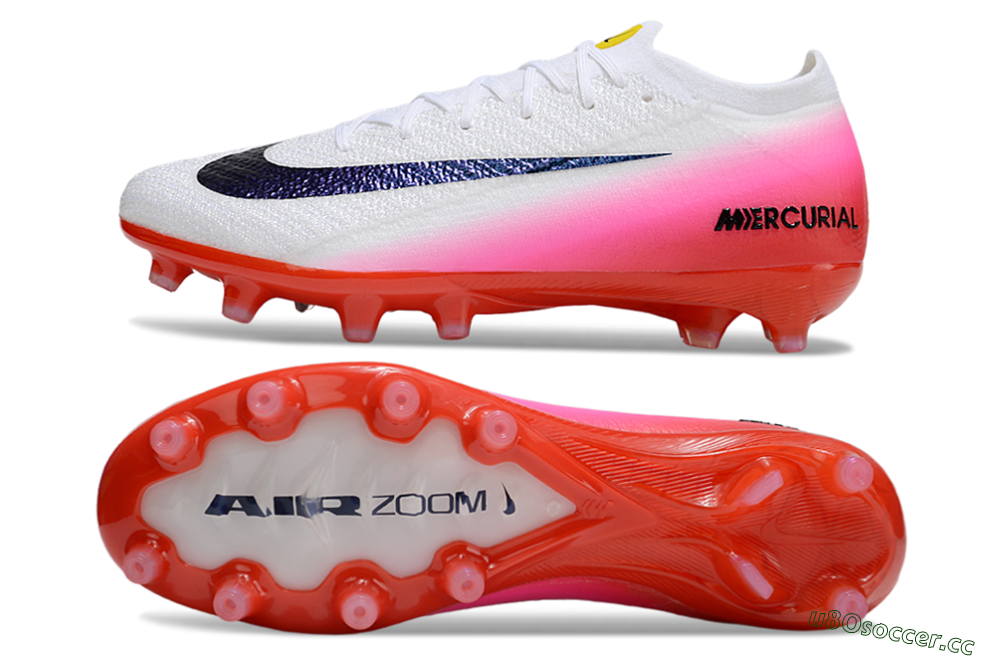 Unisex Nike Air Zoom Mercurial Vapor 16 Elite AG Artificial Grass Low-Tops Football Boots - White/Blue/Pink 1
