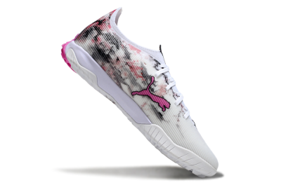 Men's Puma Ultra 5 Ultimate TF Artificial Turf Low-Tops Football Shoes - White/Black/Pink