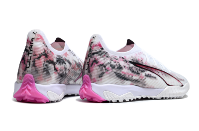 Men's Puma Ultra 5 Ultimate TF Artificial Turf Low-Tops Football Shoes - White/Black/Pink