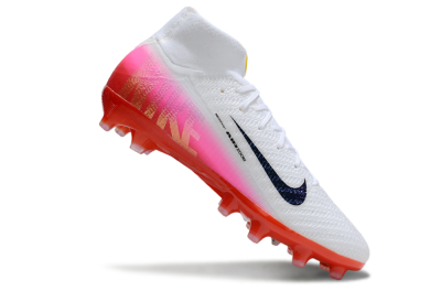 Unisex Nike Air Zoom Mercurial Superfly 10 Elite AG Artificial Grass High-Tops Football Boots - White/Black/Pink