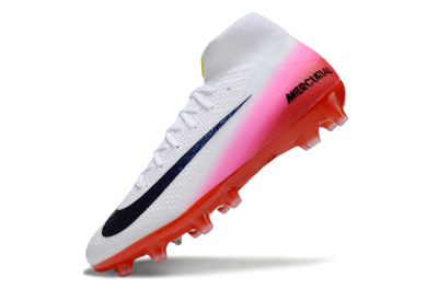 Unisex Nike Air Zoom Mercurial Superfly 10 Elite AG Artificial Grass High-Tops Football Boots - White/Black/Pink
