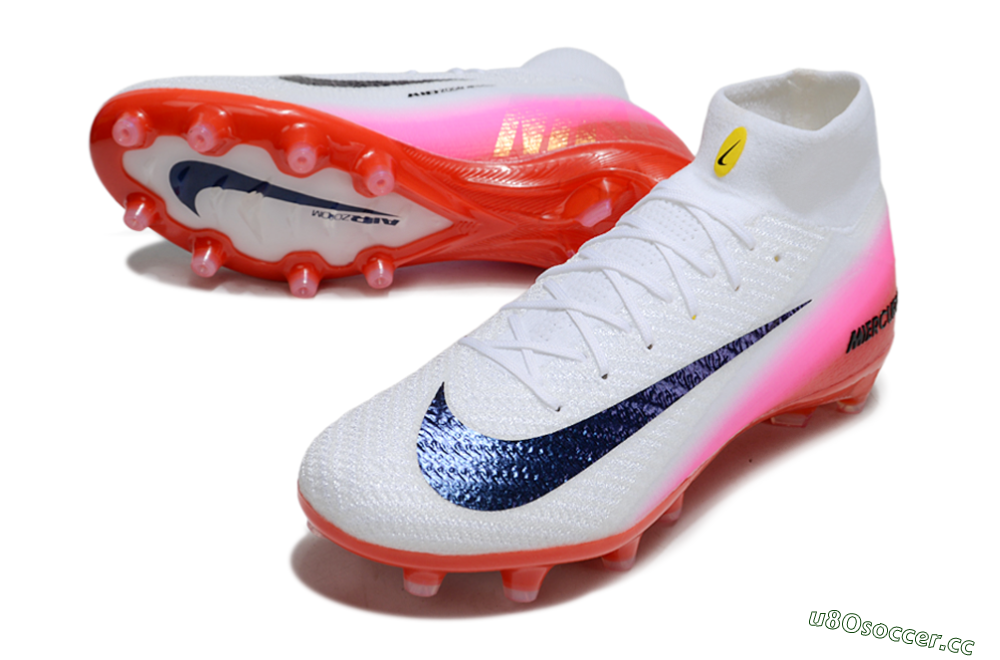 Unisex Nike Air Zoom Mercurial Superfly 10 Elite AG Artificial Grass High-Tops Football Boots - White/Black/Pink 3