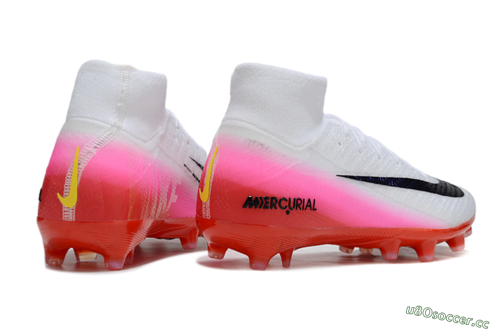 Unisex Nike Air Zoom Mercurial Superfly 10 Elite AG Artificial Grass High-Tops Football Boots - White/Black/Pink 7