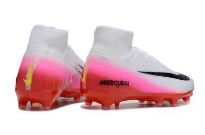Unisex Nike Air Zoom Mercurial Superfly 10 Elite AG Artificial Grass High-Tops Football Boots - White/Black/Pink