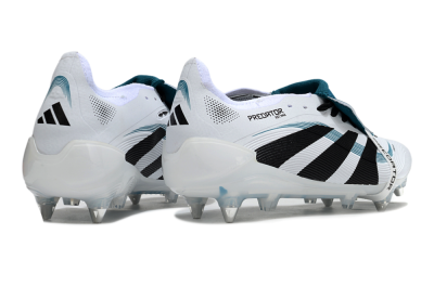 Men's Adidas Predator 25 Elite Foldover Tongue SG Soft Ground Low-Tops Football Boots - White/Black/Blue