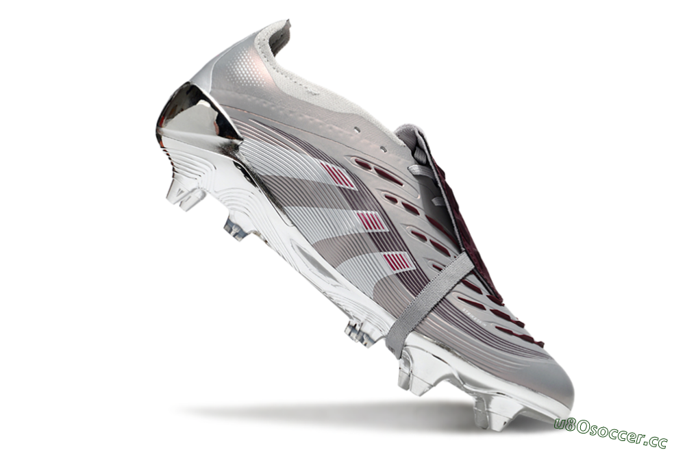 Men's Adidas Predator 25 Elite Foldover Tongue SG Soft Ground Low-Tops Football Boots - Silver/White/Red 4