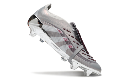 Men's Adidas Predator 25 Elite Foldover Tongue SG Soft Ground Low-Tops Football Boots - Silver/White/Red