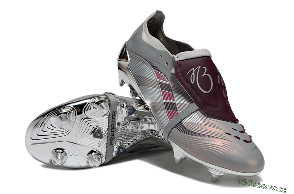Men's Adidas Predator 25 Elite Foldover Tongue SG Soft Ground Low-Tops Football Boots - Silver/White/Red 3