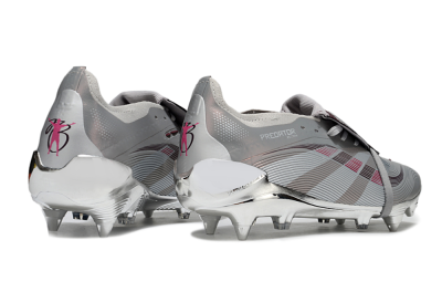 Men's Adidas Predator 25 Elite Foldover Tongue SG Soft Ground Low-Tops Football Boots - Silver/White/Red