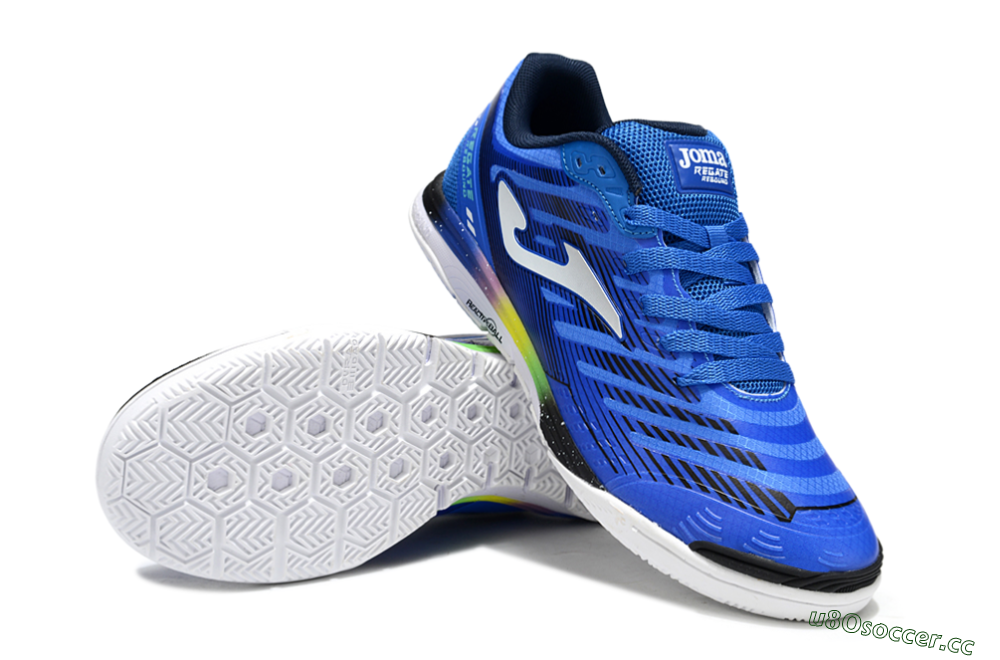 Men's Joma Top Flex IC Indoor & Futsal Low-Tops Football Shoes - Blue/White/Black 3