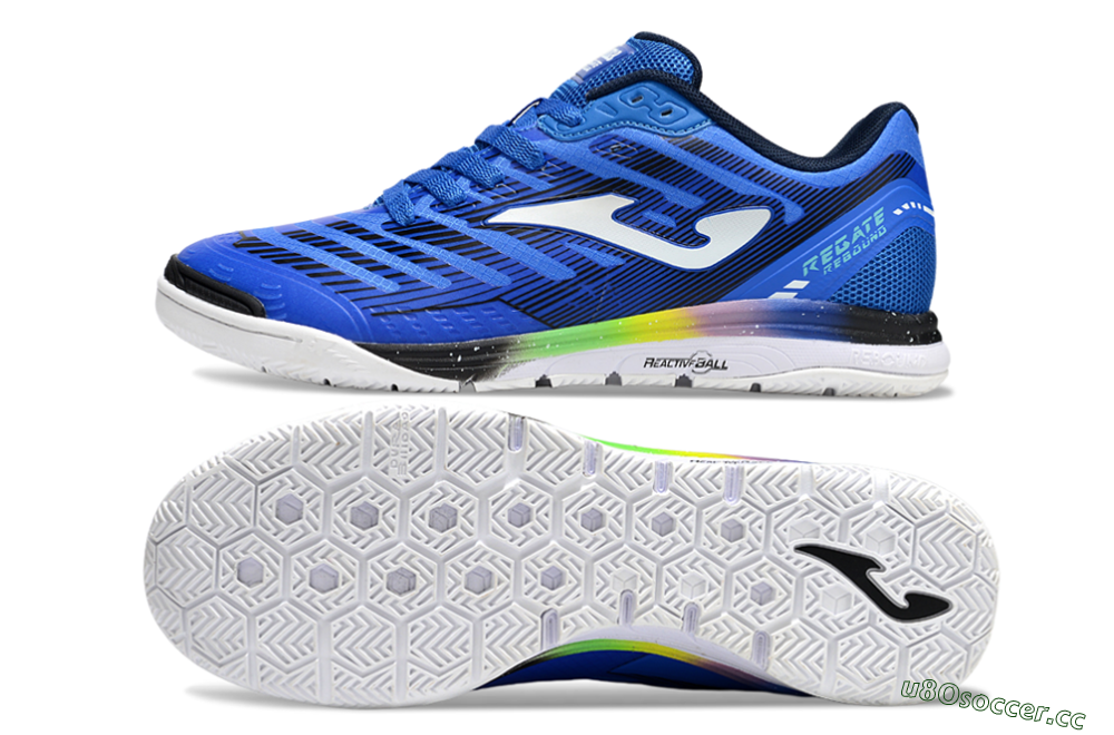 Men's Joma Top Flex IC Indoor & Futsal Low-Tops Football Shoes - Blue/White/Black 1