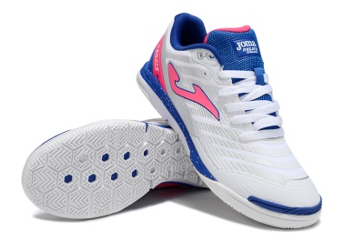 Men's Joma Top Flex IC Indoor & Futsal Low-Tops Football Shoes - White/Pink/Blue