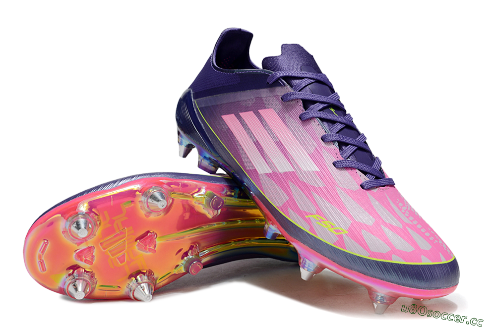 Men's Adidas F50 Elite SG Soft Ground Low-Tops Football Boots - Pink/Purple/Yellow 3