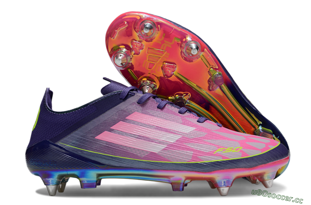 Men's Adidas F50 Elite SG Soft Ground Low-Tops Football Boots - Pink/Purple/Yellow 2