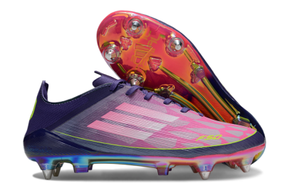 Men's Adidas F50 Elite SG Soft Ground Low-Tops Football Boots - Pink/Purple/Yellow