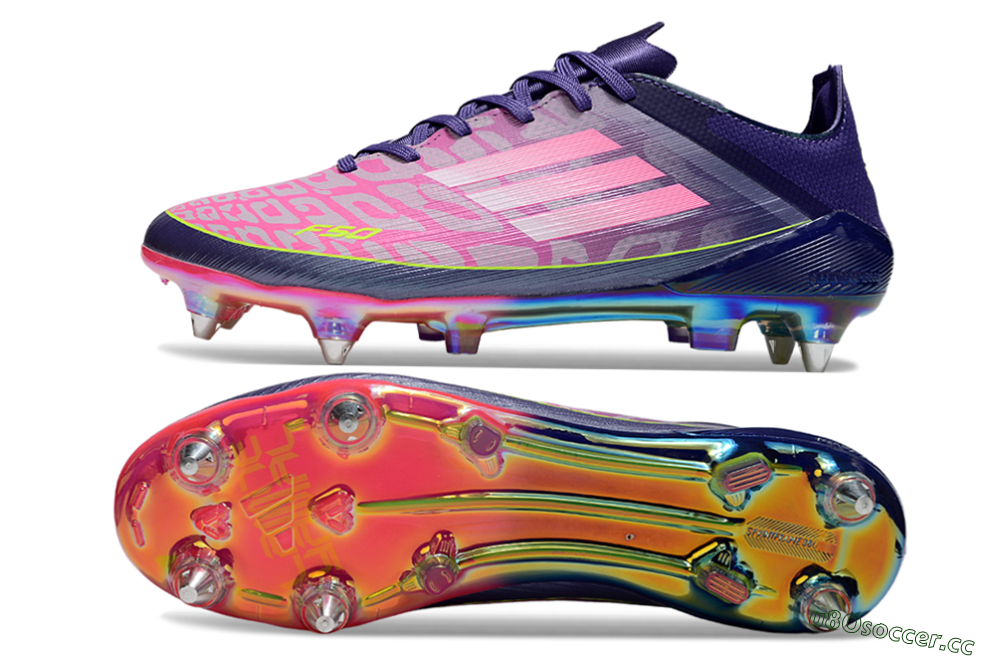 Men's Adidas F50 Elite SG Soft Ground Low-Tops Football Boots - Pink/Purple/Yellow 1