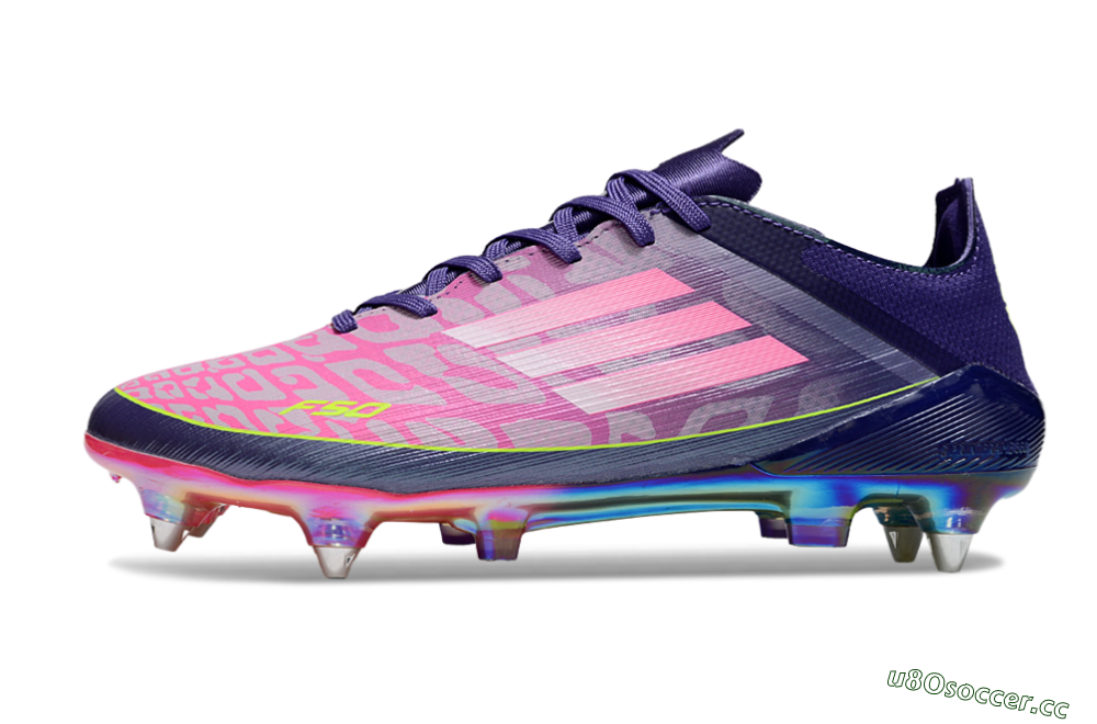 Men's Adidas F50 Elite SG Soft Ground Low-Tops Football Boots - Pink/Purple/Yellow 0