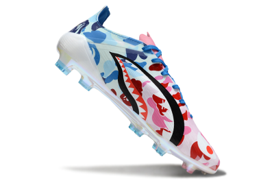 Men's Adidas F50+ Elite FG Firm Ground Low-Tops Football Boots - White/Pink/Blue