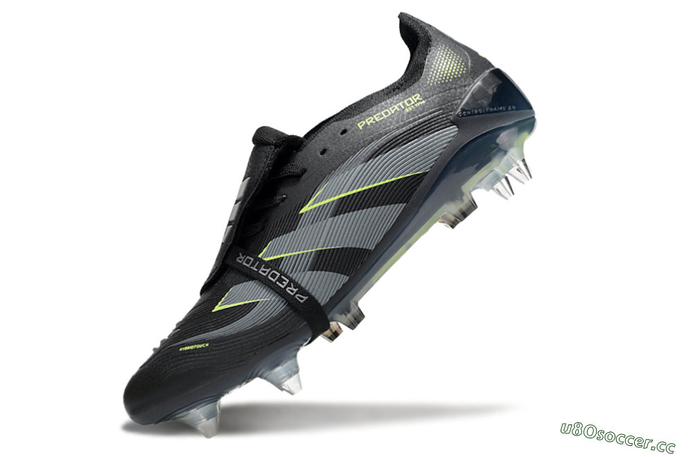 Men's Adidas Predator 25 Elite Foldover Tongue SG Soft Ground Low-Tops Football Boots - Black/Grey/Yellow 4