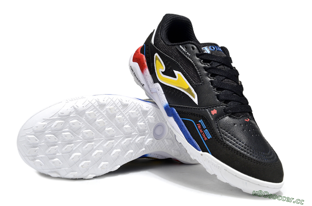 Men's Joma Top Flex TF Artificial Turf Low-Tops Football Shoes - Black/Yellow/Blue 3