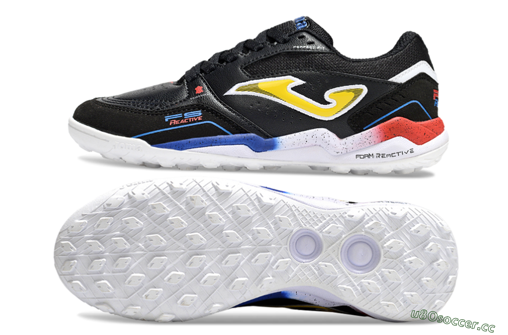 Men's Joma Top Flex TF Artificial Turf Low-Tops Football Shoes - Black/Yellow/Blue 1
