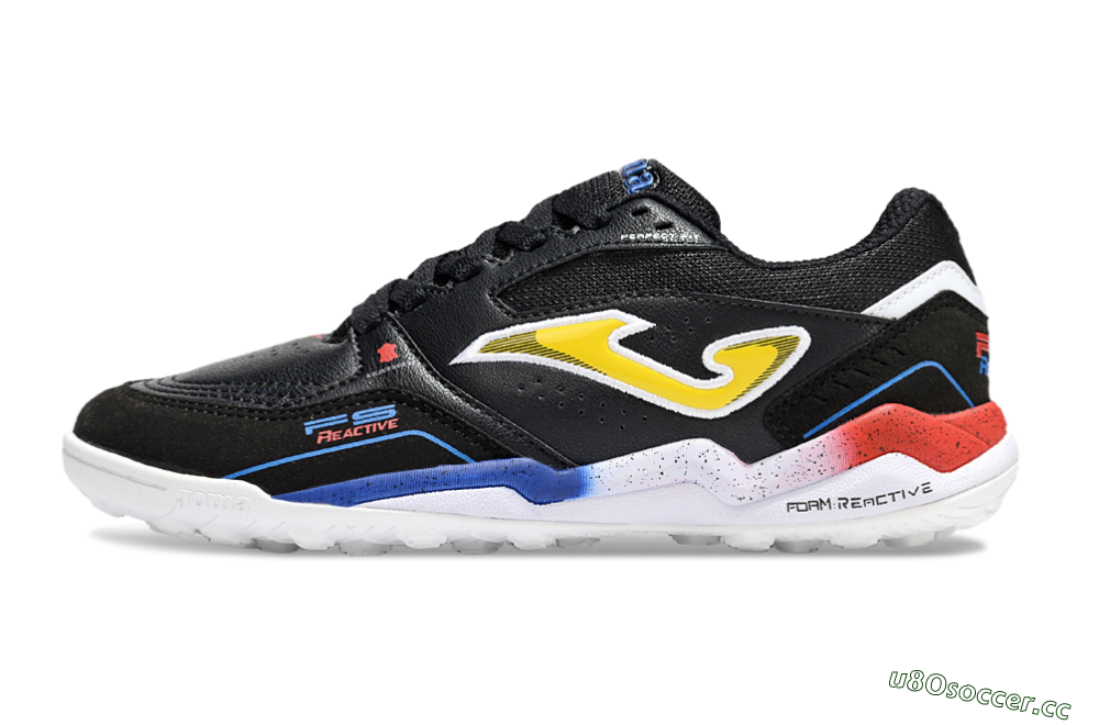 Men's Joma Top Flex TF Artificial Turf Low-Tops Football Shoes - Black/Yellow/Blue 0