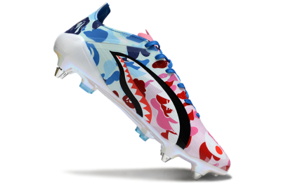 Men's Adidas F50 Elite SG Soft Ground Low-Tops Football Boots - White/Pink/Blue
