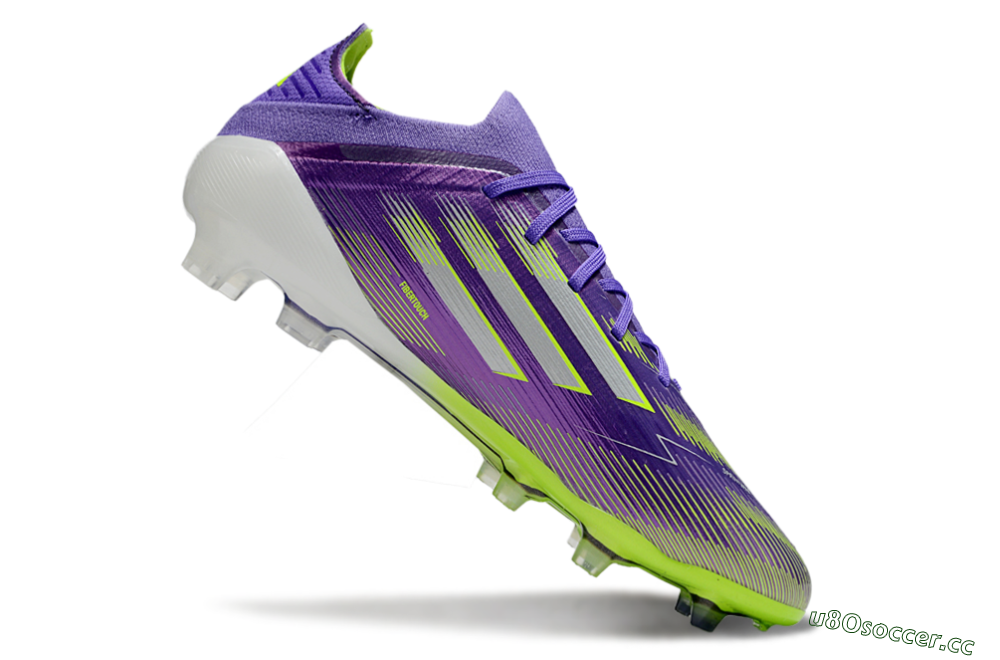 Men's Adidas F50 Elite FG Firm Ground Low-Tops Football Boots - Purple/Yellow/Silver 3