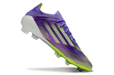 Men's Adidas F50 Elite FG Firm Ground Low-Tops Football Boots - Purple/Yellow/Silver