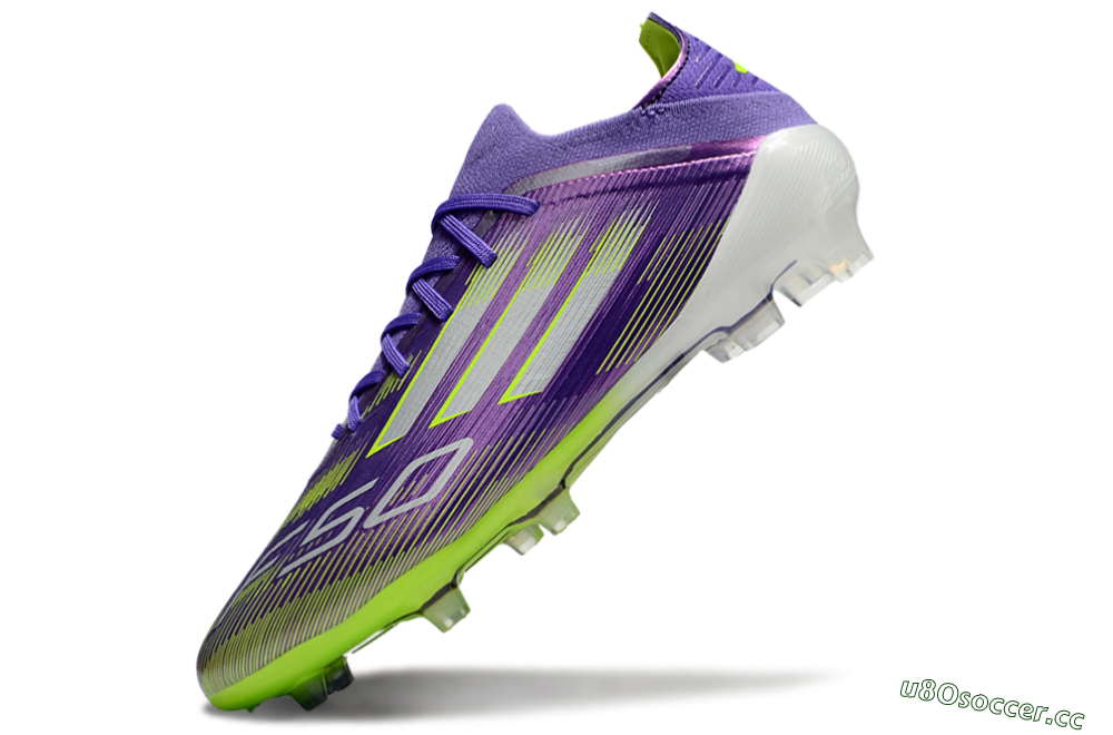 Men's Adidas F50 Elite FG Firm Ground Low-Tops Football Boots - Purple/Yellow/Silver 4
