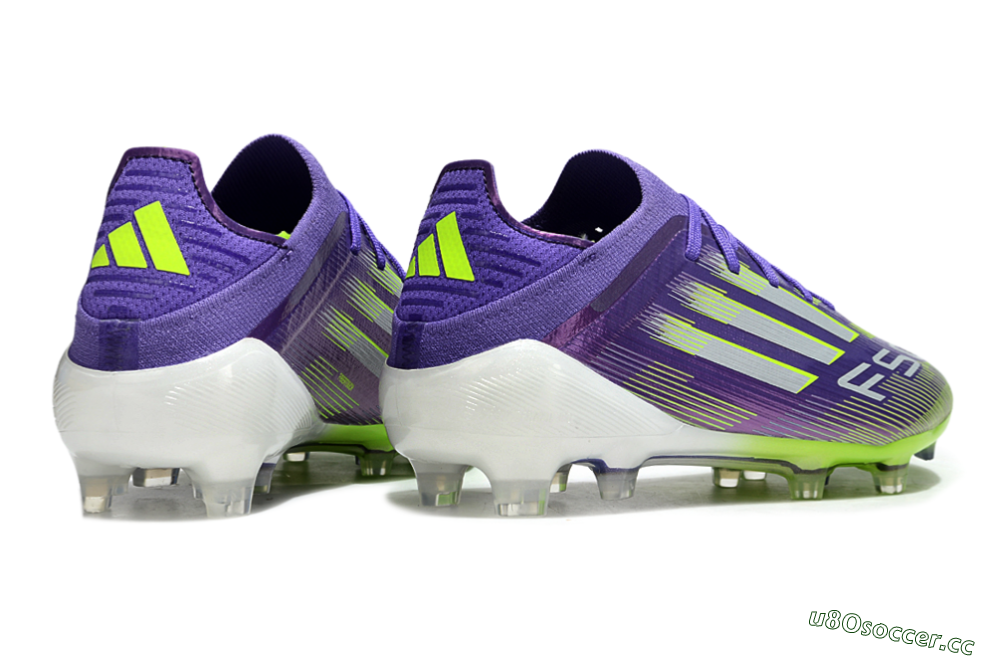Men's Adidas F50 Elite FG Firm Ground Low-Tops Football Boots - Purple/Yellow/Silver 5