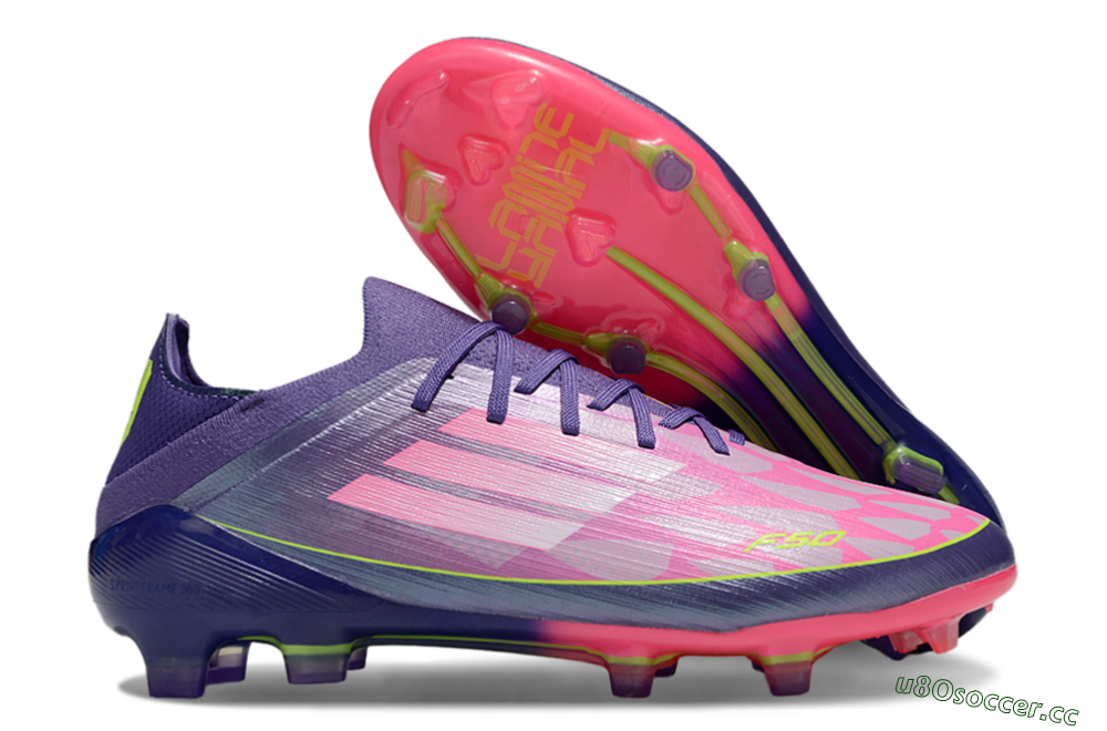Men's Adidas F50 Elite FG Firm Ground Low-Tops Football Boots - Pink/Purple/Yellow 2