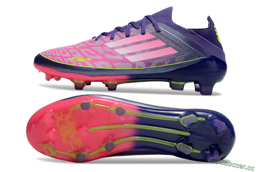 Men's Adidas F50 Elite FG Firm Ground Low-Tops Football Boots - Pink/Purple/Yellow 1