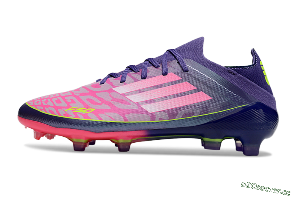 Men's Adidas F50 Elite FG Firm Ground Low-Tops Football Boots - Pink/Purple/Yellow 0