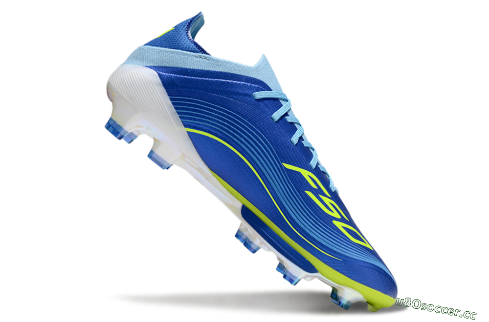 Men's Messi x Adidas F50 Elite FG Firm Ground Low-Tops Football Boots - Blue/Yellow/White 4