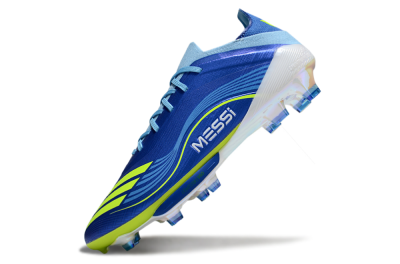 Men's Messi x Adidas F50 Elite FG Firm Ground Low-Tops Football Boots - Blue/Yellow/White