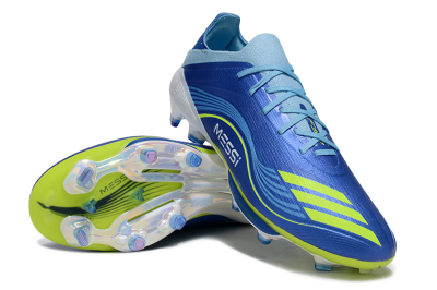 Men's Messi x Adidas F50 Elite FG Firm Ground Low-Tops Football Boots - Blue/Yellow/White