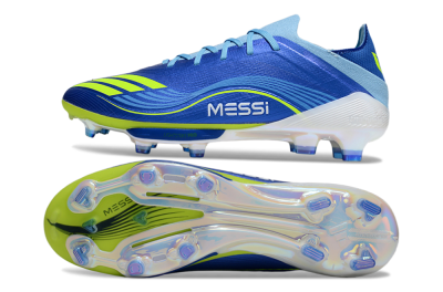 Men's Messi x Adidas F50 Elite FG Firm Ground Low-Tops Football Boots - Blue/Yellow/White