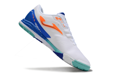 Men's Joma Top Flex IC Indoor & Futsal Low-Tops Football Shoes - White/Blue/Orange