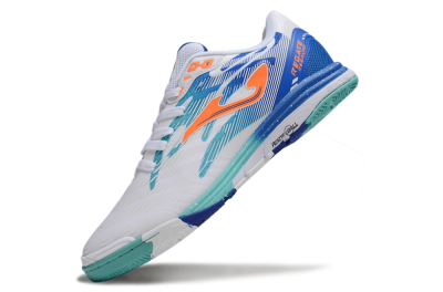 Men's Joma Top Flex IC Indoor & Futsal Low-Tops Football Shoes - White/Blue/Orange