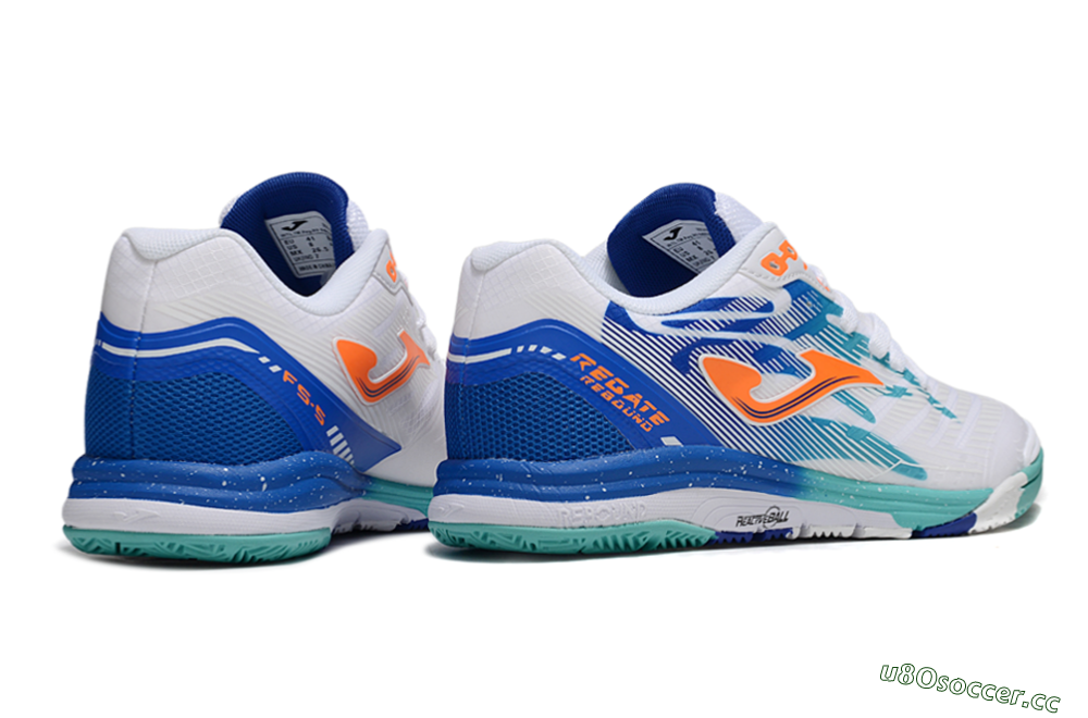 Men's Joma Top Flex IC Indoor & Futsal Low-Tops Football Shoes - White/Blue/Orange 6