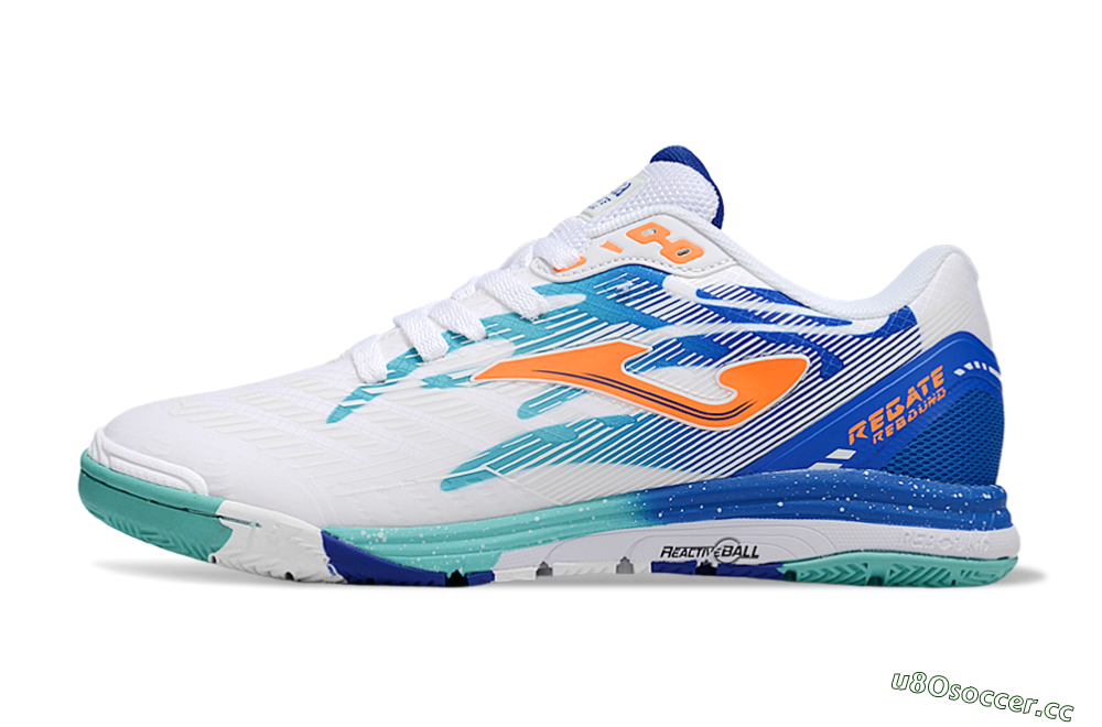 Men's Joma Top Flex IC Indoor & Futsal Low-Tops Football Shoes - White/Blue/Orange 0
