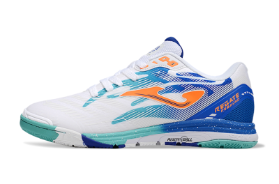 Men's Joma Top Flex IC Indoor & Futsal Low-Tops Football Shoes - White/Blue/Orange