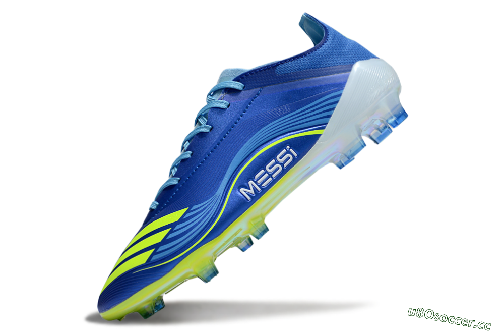 Men's Messi x Adidas F50 Elite FG Firm Ground Low-Tops Football Boots - Blue/Yellow/White 5