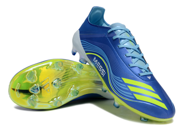 Men's Messi x Adidas F50 Elite FG Firm Ground Low-Tops Football Boots - Blue/Yellow/White