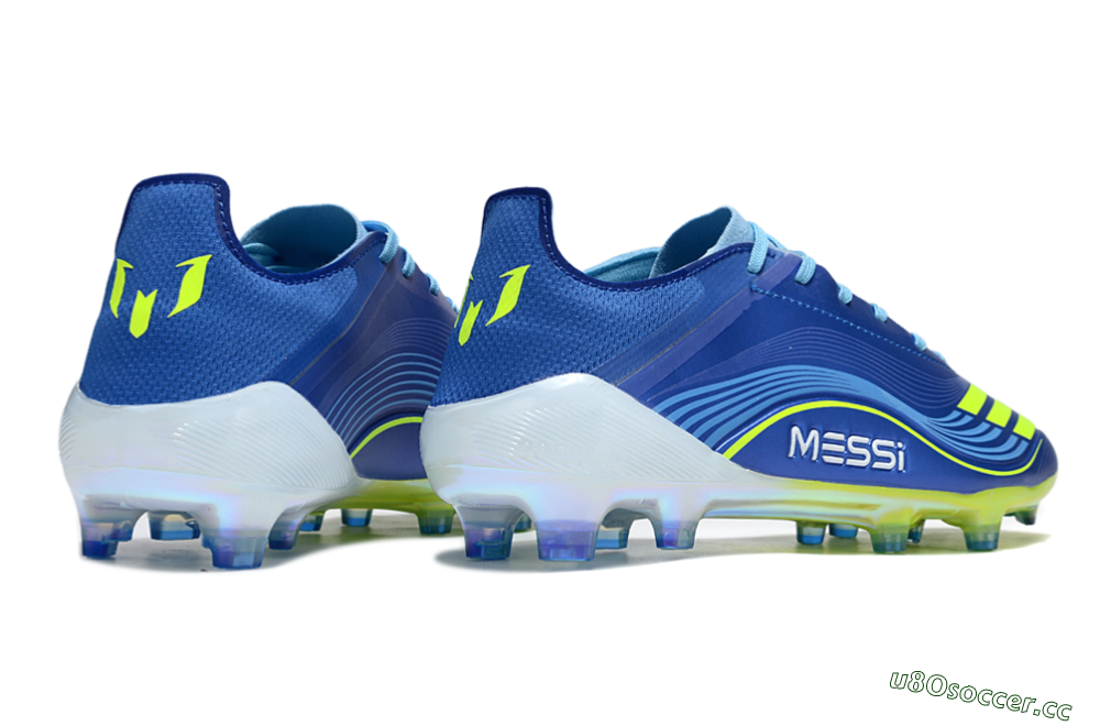 Men's Messi x Adidas F50 Elite FG Firm Ground Low-Tops Football Boots - Blue/Yellow/White 6