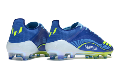 Men's Messi x Adidas F50 Elite FG Firm Ground Low-Tops Football Boots - Blue/Yellow/White
